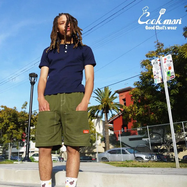 Cookman Chef Short Pants - Front pocket : Olive