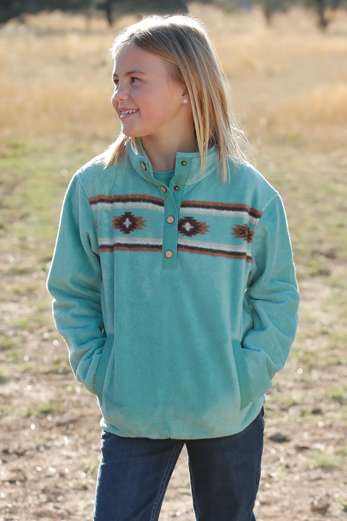 Cruel Girl's Turquoise Match Mom Fleece Pullover