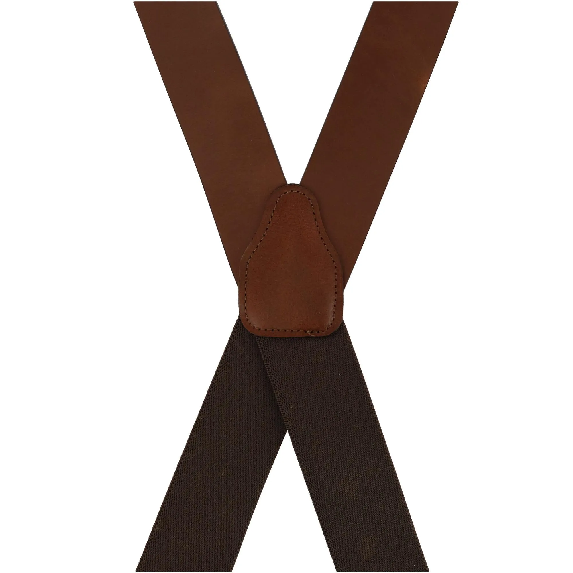 CTM® Men's Big & Tall Wide Leather Suspenders with Swivel Hook Ends