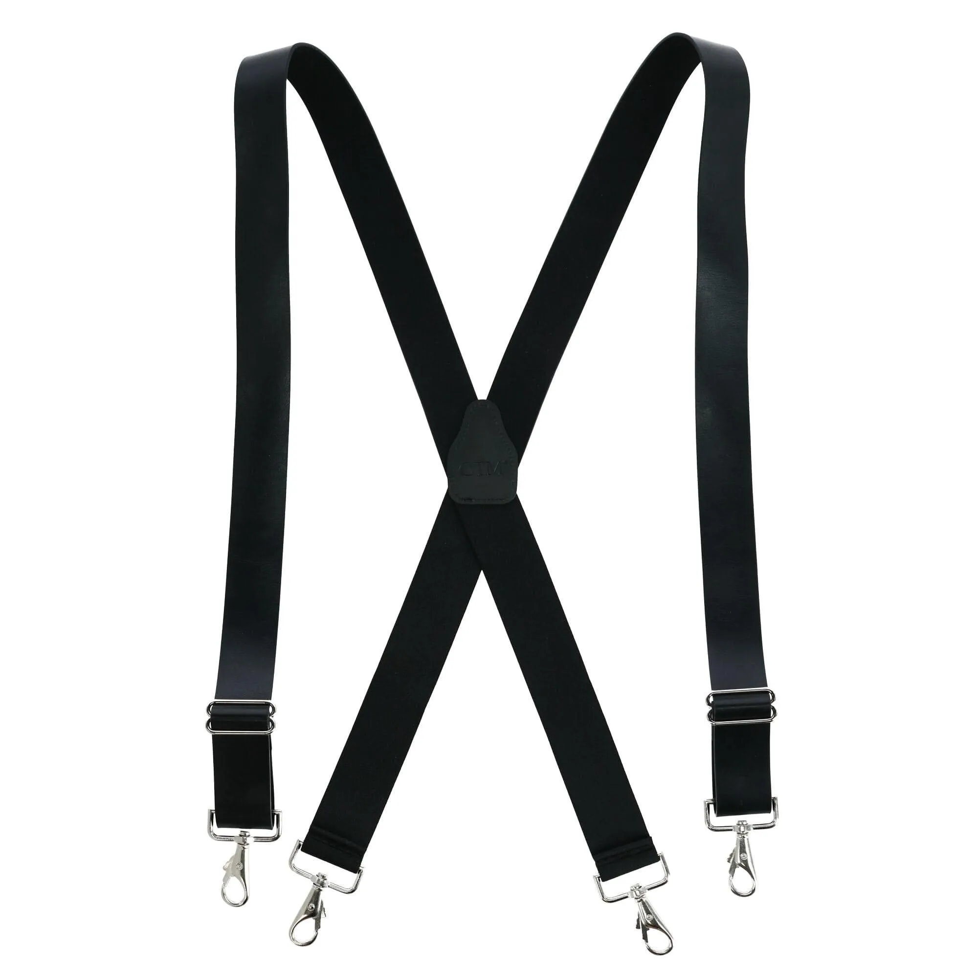 CTM® Men's Big & Tall Wide Leather Suspenders with Swivel Hook Ends