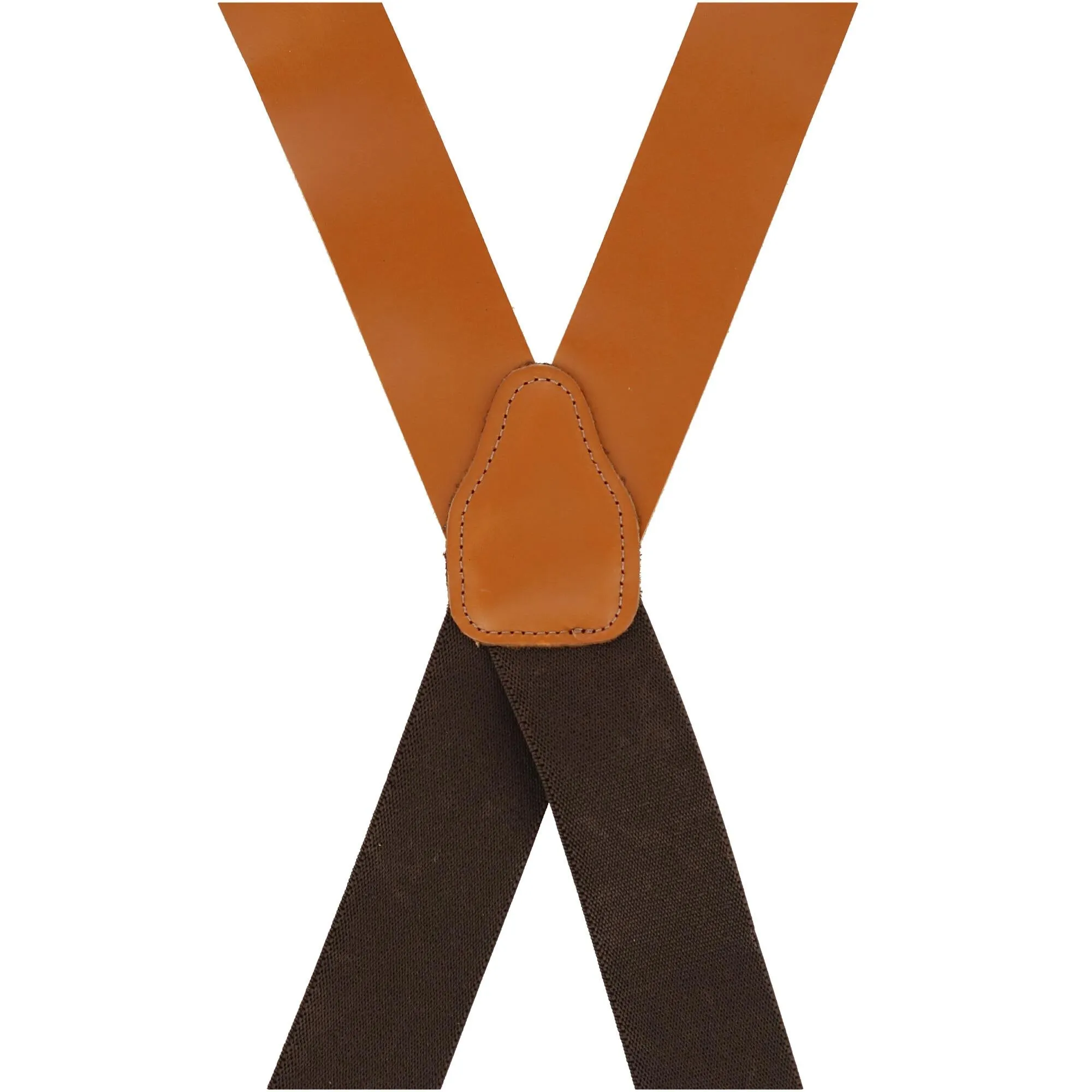 CTM® Men's Big & Tall Wide Leather Suspenders with Swivel Hook Ends