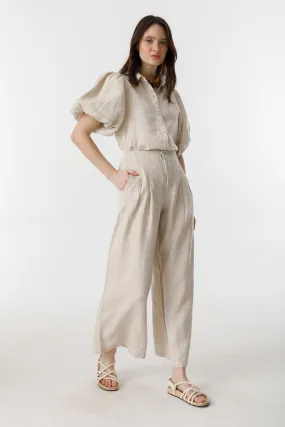 Culotte Linen Pants - Natural