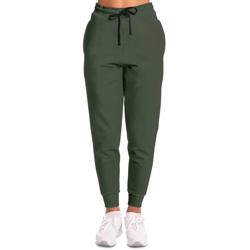 Dark Warm Green Joggers | Unisex | with PLUS sizes | Dark Pale Pastel Warm Green | C15M0Y30K80