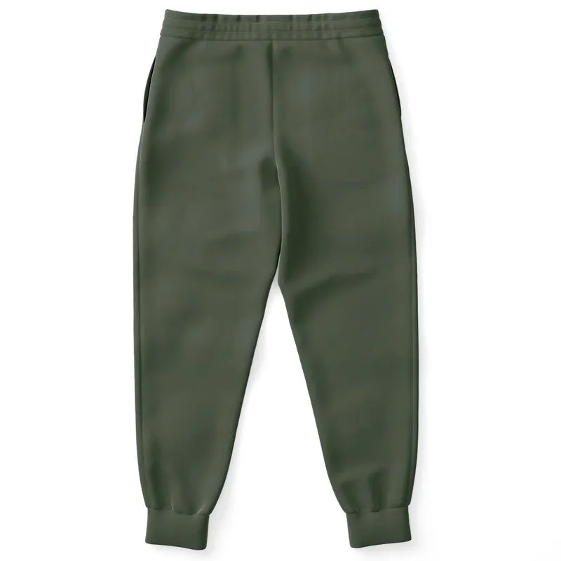 Dark Warm Green Joggers | Unisex | with PLUS sizes | Dark Pale Pastel Warm Green | C15M0Y30K80