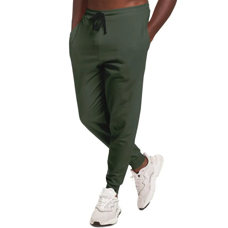 Dark Warm Green Joggers | Unisex | with PLUS sizes | Dark Pale Pastel Warm Green | C15M0Y30K80