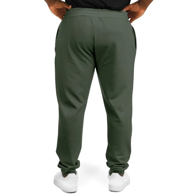 Dark Warm Green Joggers | Unisex | with PLUS sizes | Dark Pale Pastel Warm Green | C15M0Y30K80