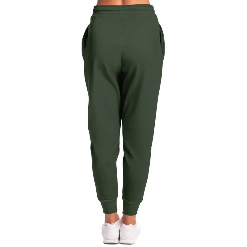 Dark Warm Green Joggers | Unisex | with PLUS sizes | Dark Pale Pastel Warm Green | C15M0Y30K80