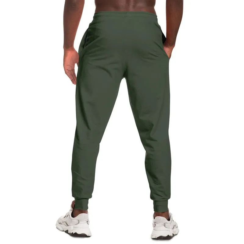 Dark Warm Green Joggers | Unisex | with PLUS sizes | Dark Pale Pastel Warm Green | C15M0Y30K80