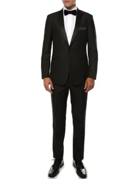 Debonaire Black Modern Peak Tuxedo