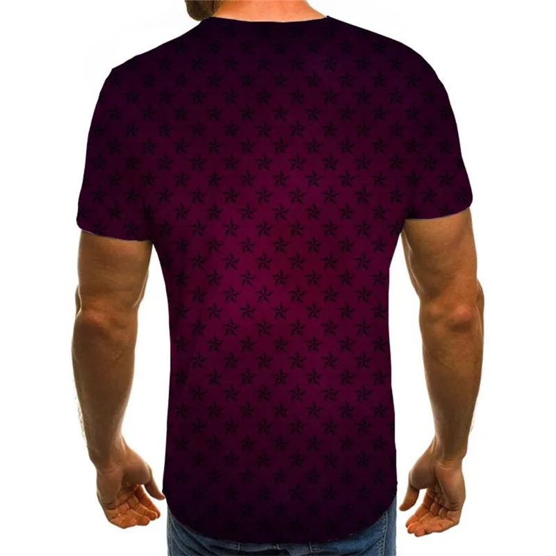 Deep fuchsia  pentagram texture tshirts 3D tshirt special texture art costume different man Cool