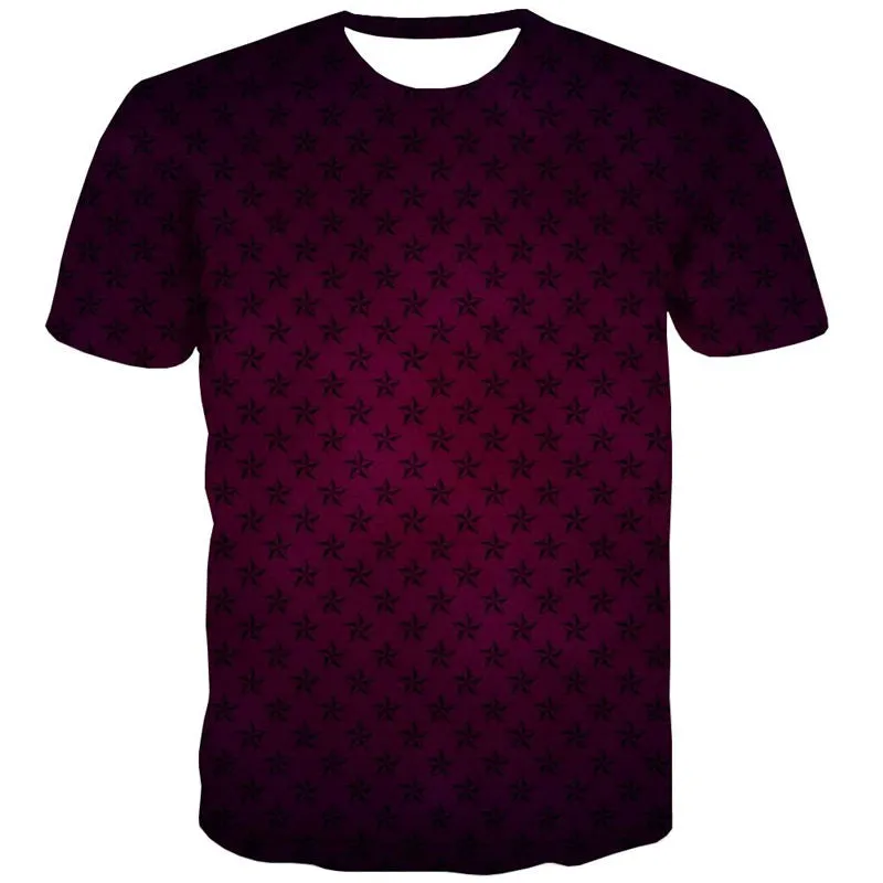 Deep fuchsia  pentagram texture tshirts 3D tshirt special texture art costume different man Cool