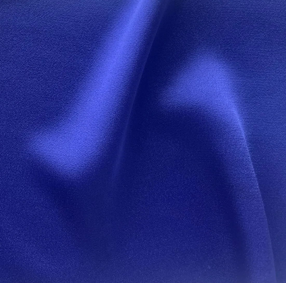 Designer Phthalo Blue Mid-Weight Rayon Viscose Blend Crepe-Back Satin (Made in Italy)