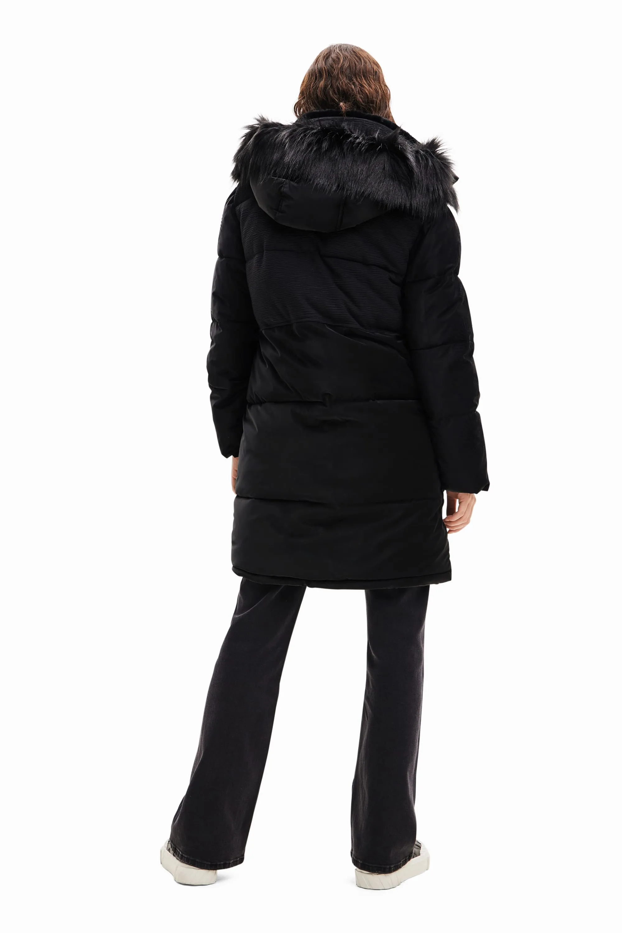 Desigual Padded Kelowna Puffer Coat with Furry Collar 23WWEW98