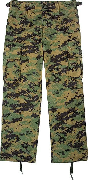 Digital Woodland Camouflage - Kids Military BDU Pants