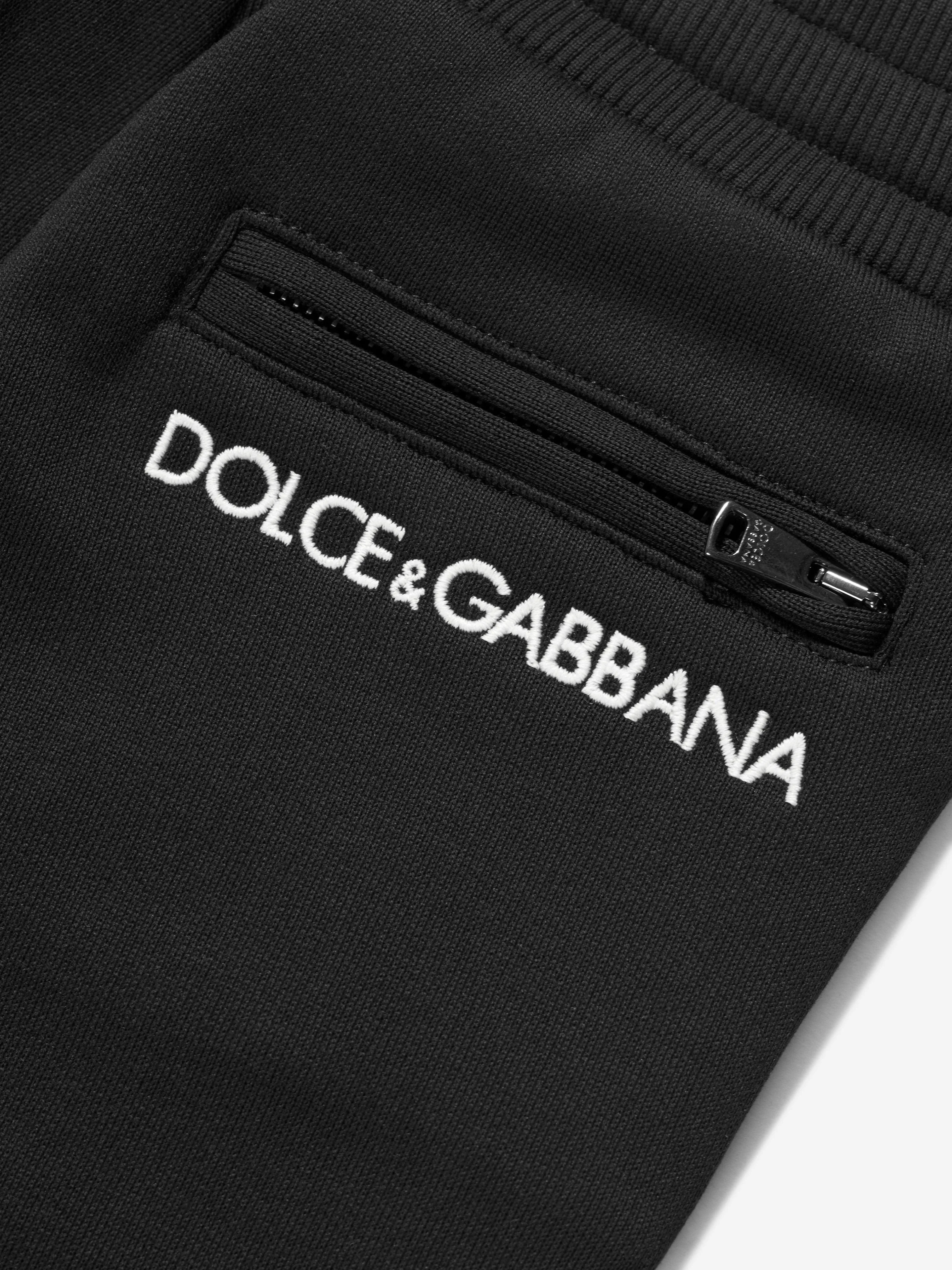 Dolce & Gabbana Boys Branded Joggers in Black