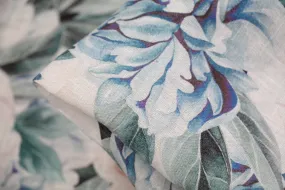 Ellie's Garden Teal Printed Linen