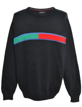 Embroidered Knit Jumper - L