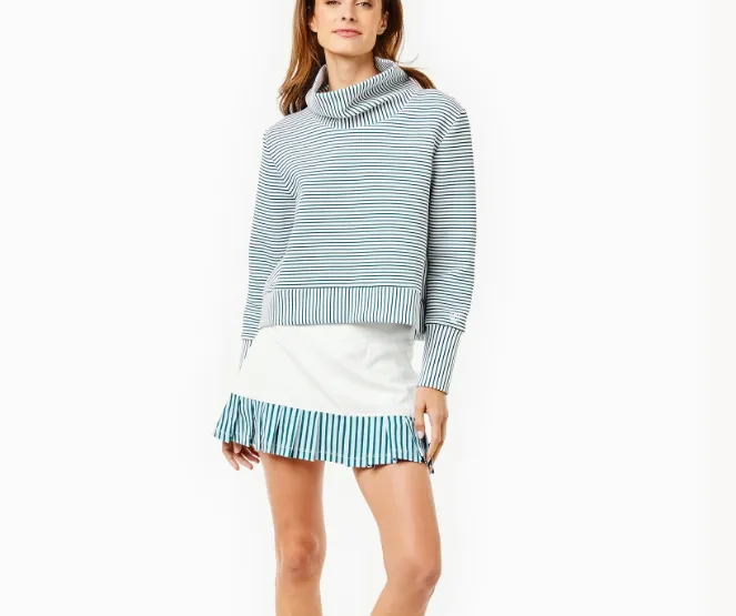 Everyother Day Pullover in Super White/Ivy Stripe by ADDISON BAY