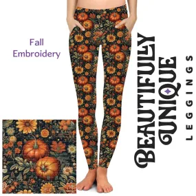 Fall Embroidery Leggings