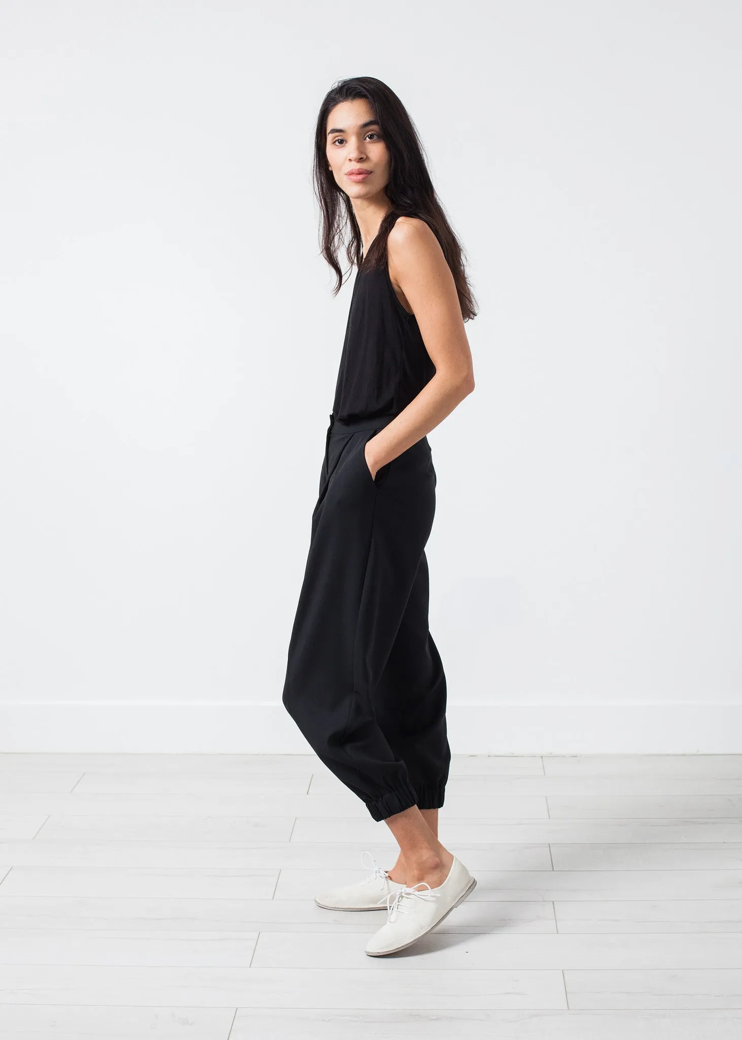 Fancy Wool Pant in Black