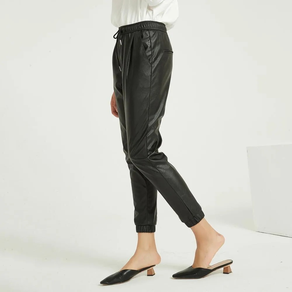 FashionSierra - Women Solid Pu Pants