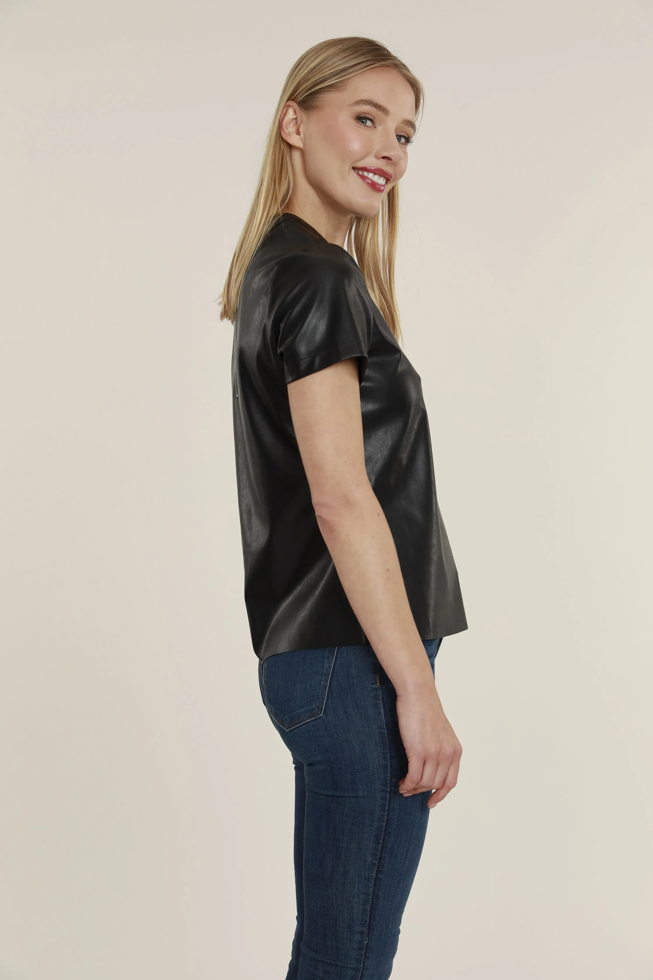 Faux Leather Shirt