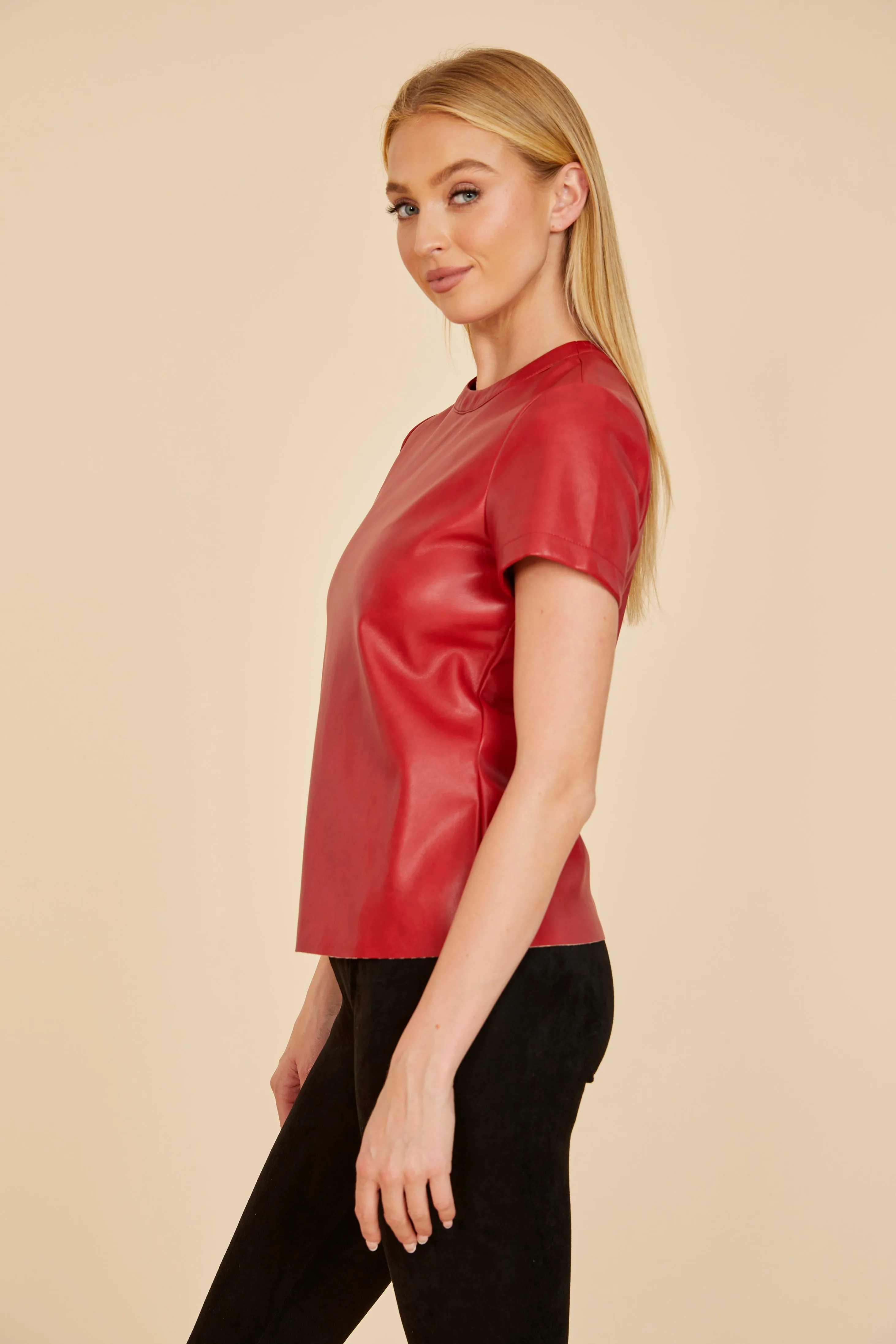 Faux Leather Shirt