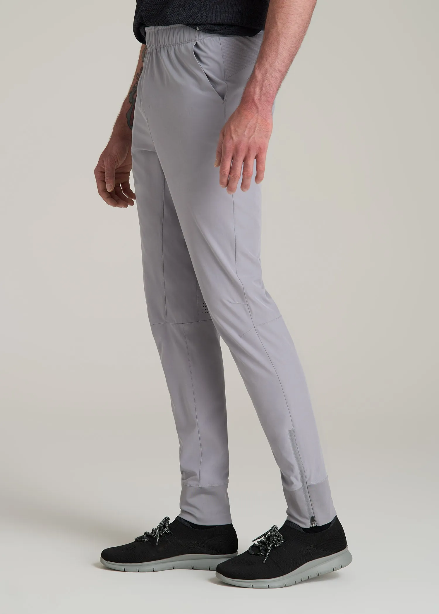 Featherweight Perforated Training Jogger for Tall Men in Light Grey