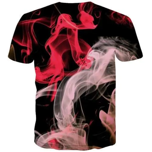 Flame T shirts Men Psychedelic Tshirt Anime Abstract Shirt Print Harajuku T shirts Funny Gothic T-shirts 3d Short Sleeve