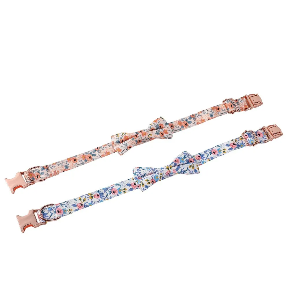 Floral Rose Gold Buckle Dog Collar