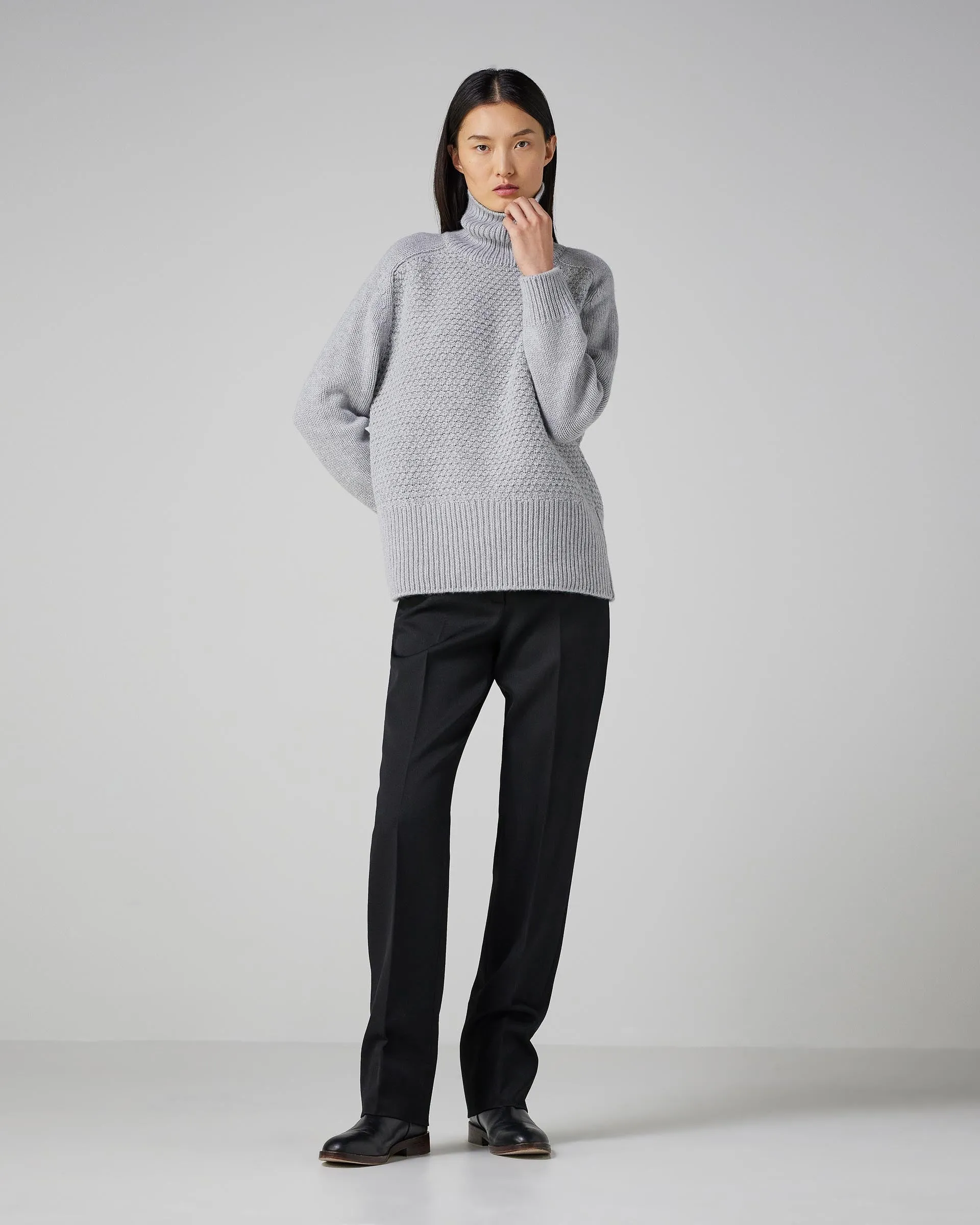 Francoise Turtleneck in Cashmere, Grey