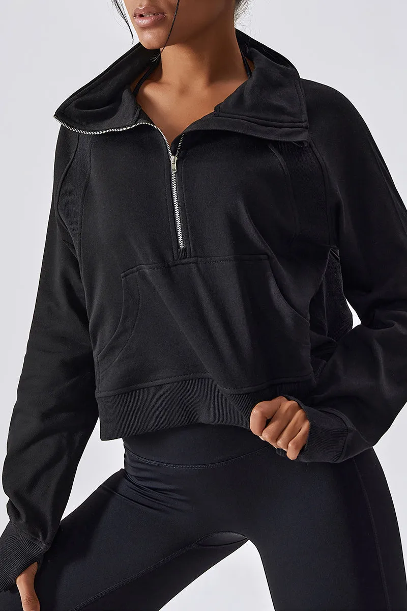 French Terry Half-Zip Pullover Sweatshirt