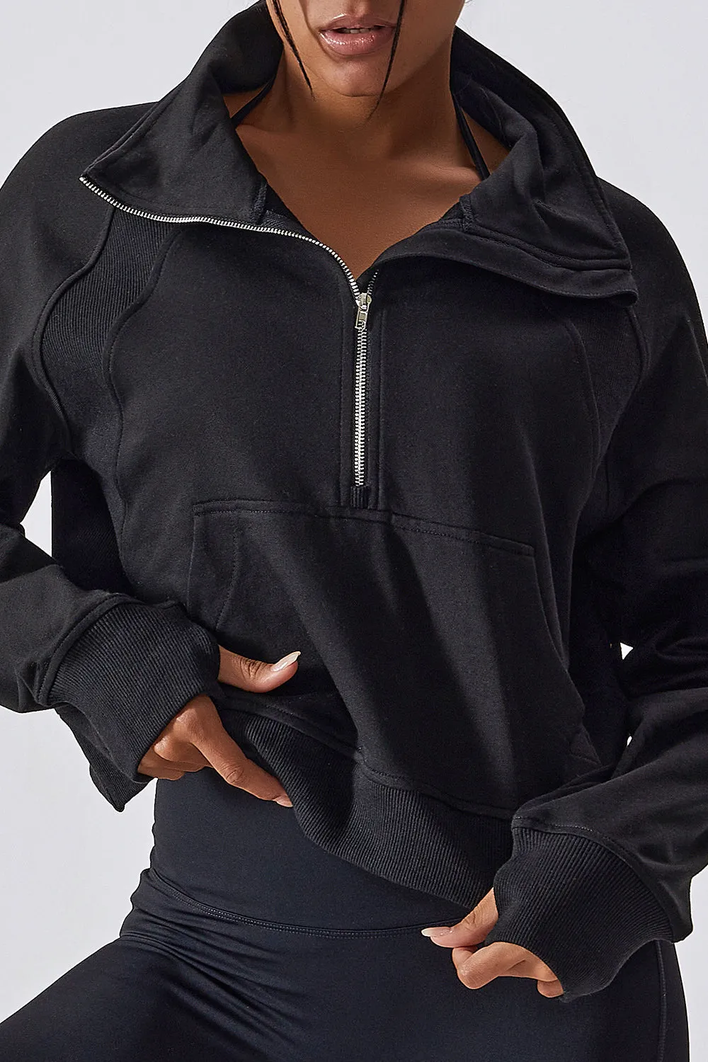 French Terry Half-Zip Pullover Sweatshirt