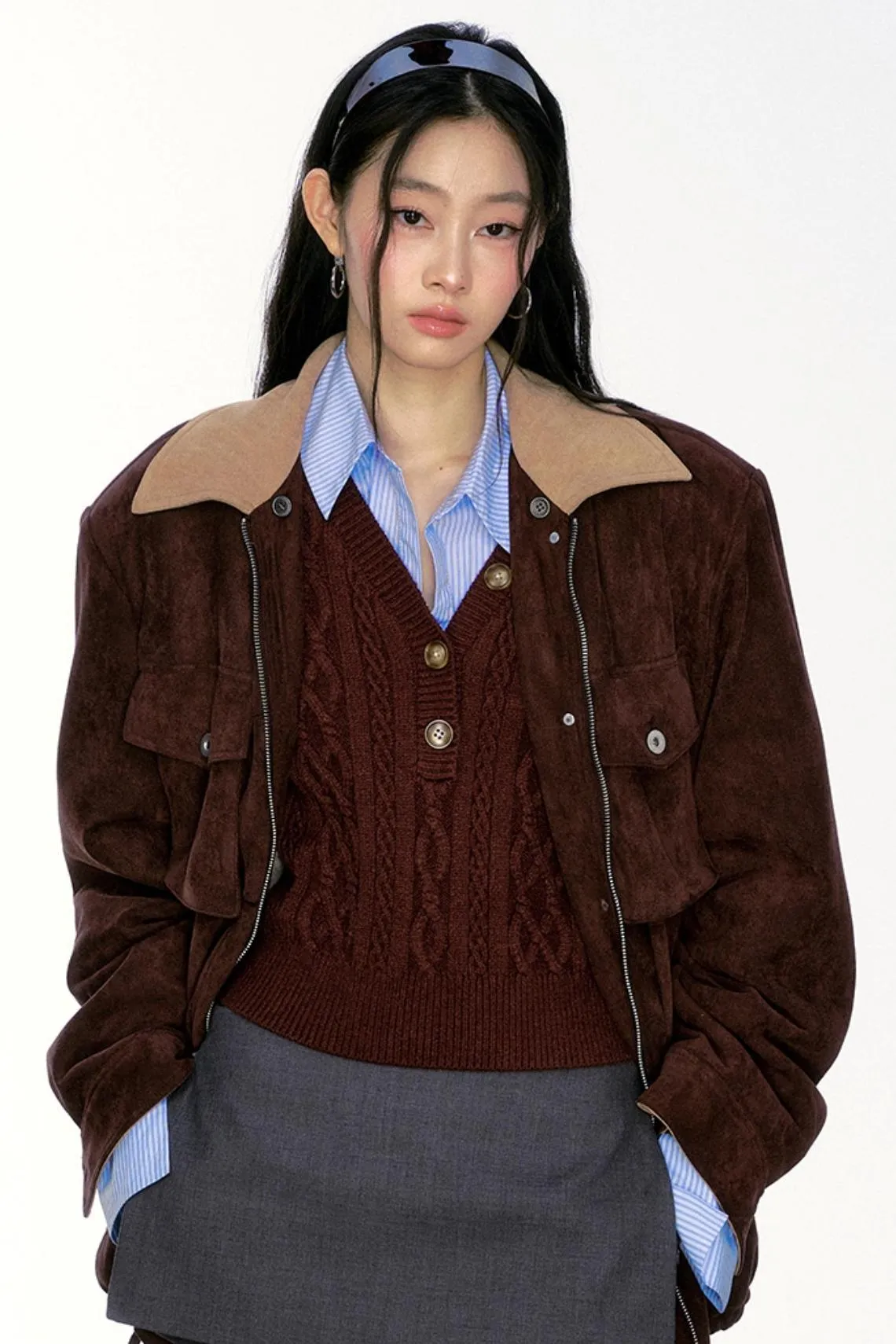 Fur Collar Suede Thick Jacket