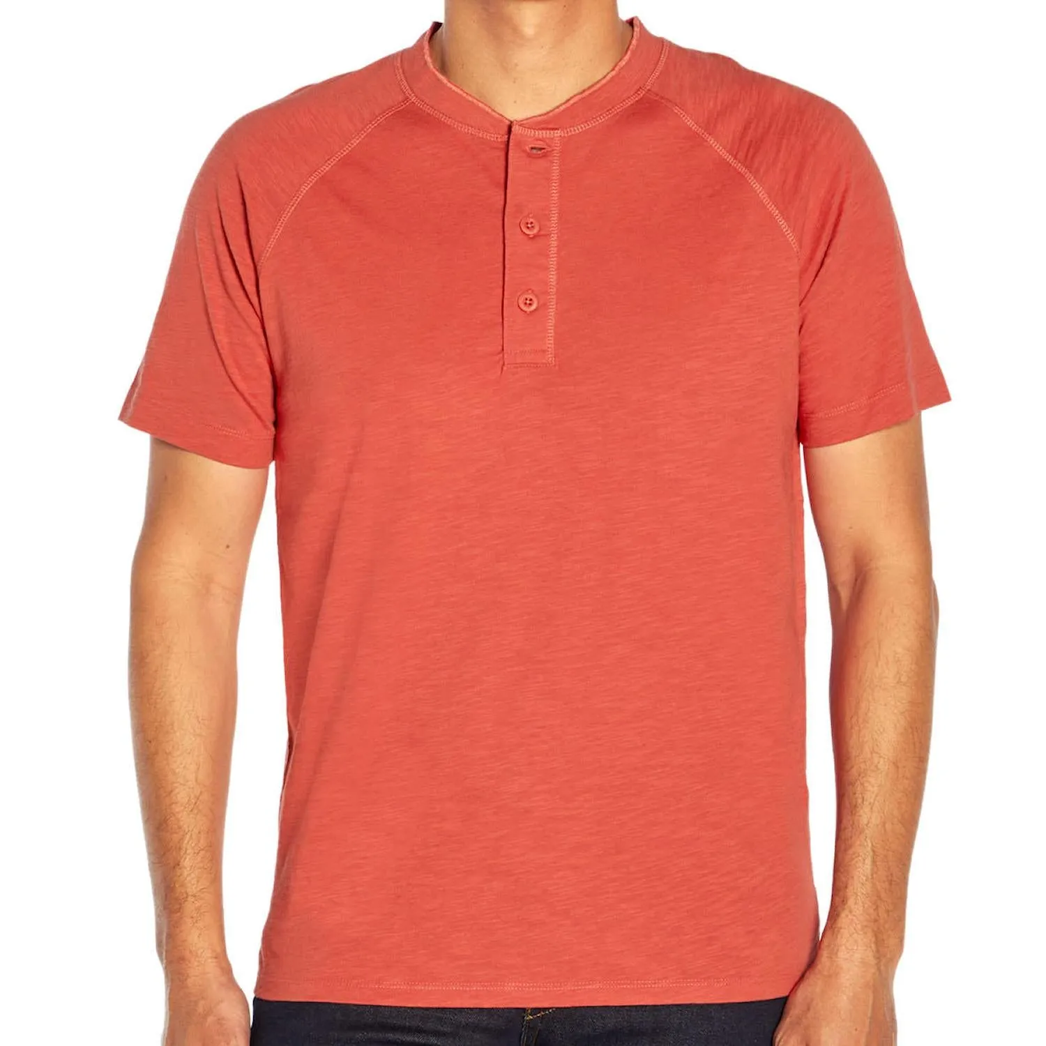 GAP Men's Soft Cotton Raglan Short Sleeve Henley Shirt