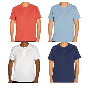 GAP Men's Soft Cotton Raglan Short Sleeve Henley Shirt