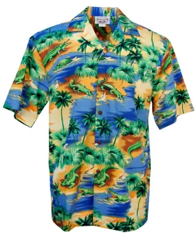 Gator Lagoon Mens Shirt in Blue