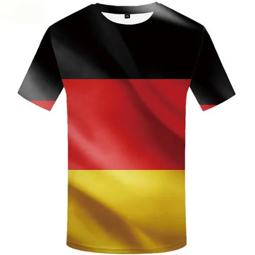 German Flag T-shirt Men Colorful Tshirt Anime Gothic Tshirts Novelty Short Sleeve summer Men/women Tops Streetwear Personality