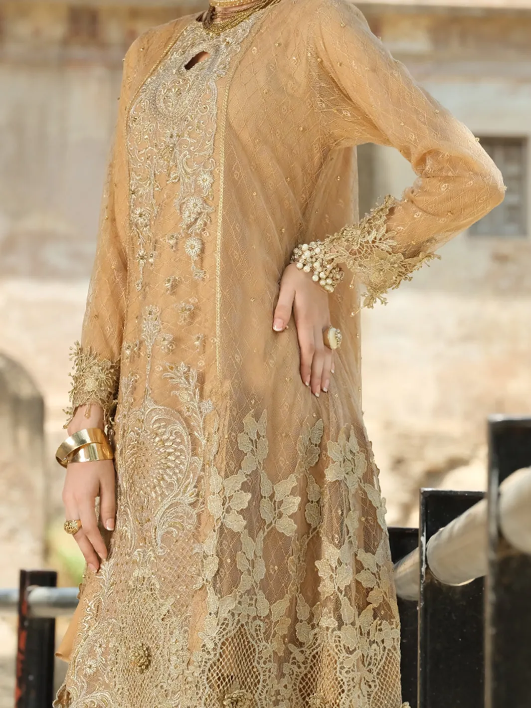 Golden Net 2 Piece Formal Suit - LS-261