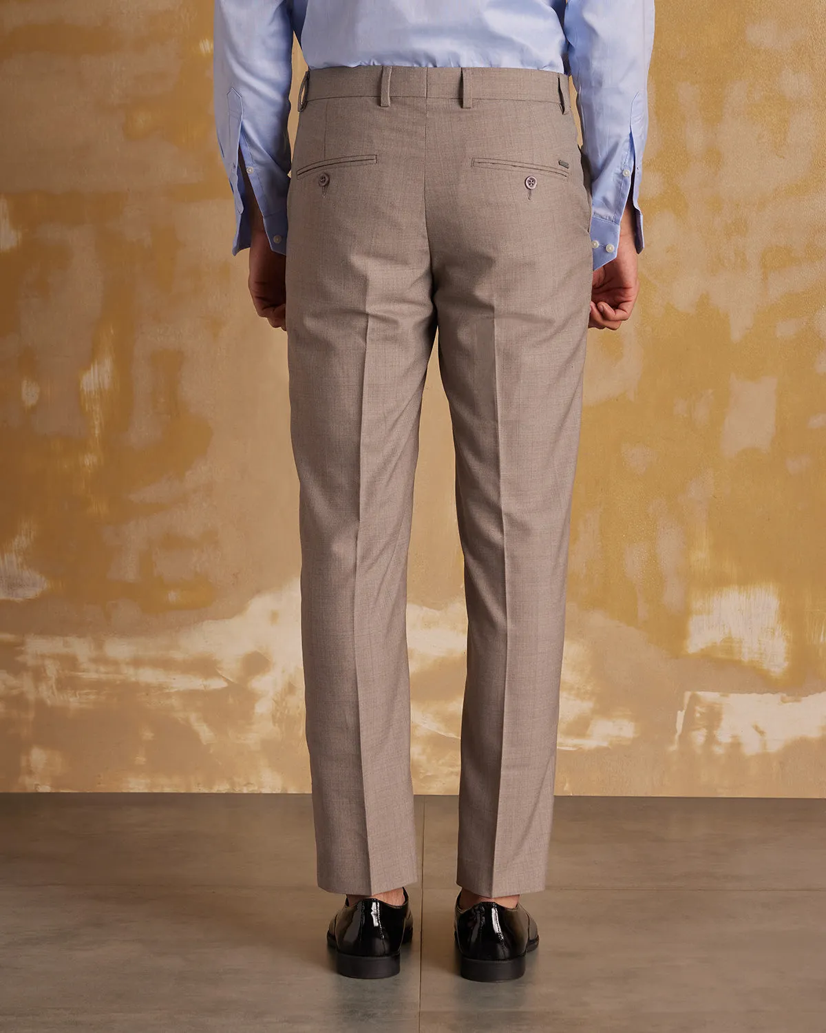 Grandeur Blended Wool Dress Pants - Beige