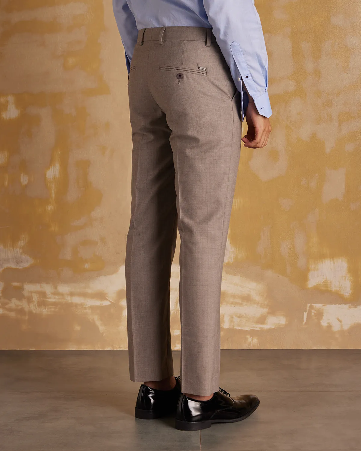 Grandeur Blended Wool Dress Pants - Beige