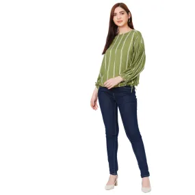 Green Striped Top for Women