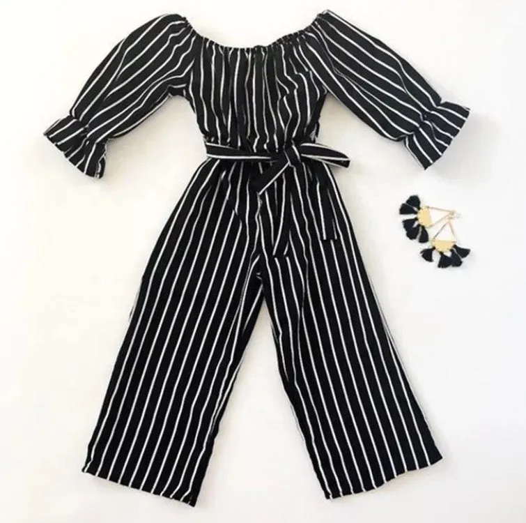 GV Mommy & Me black striped jumpsuit