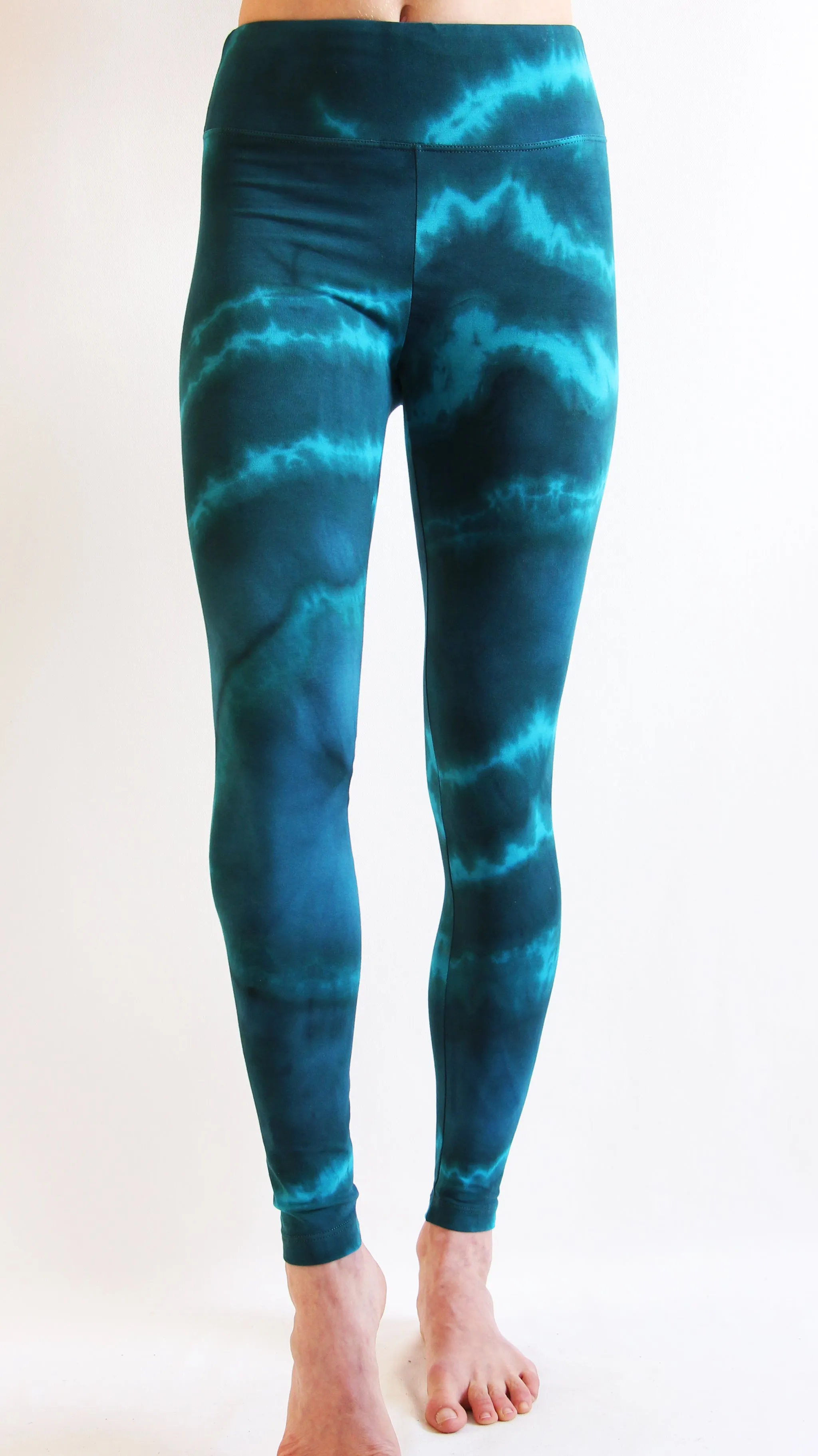 Hand Painted Leggings or Crops - Tide Pool