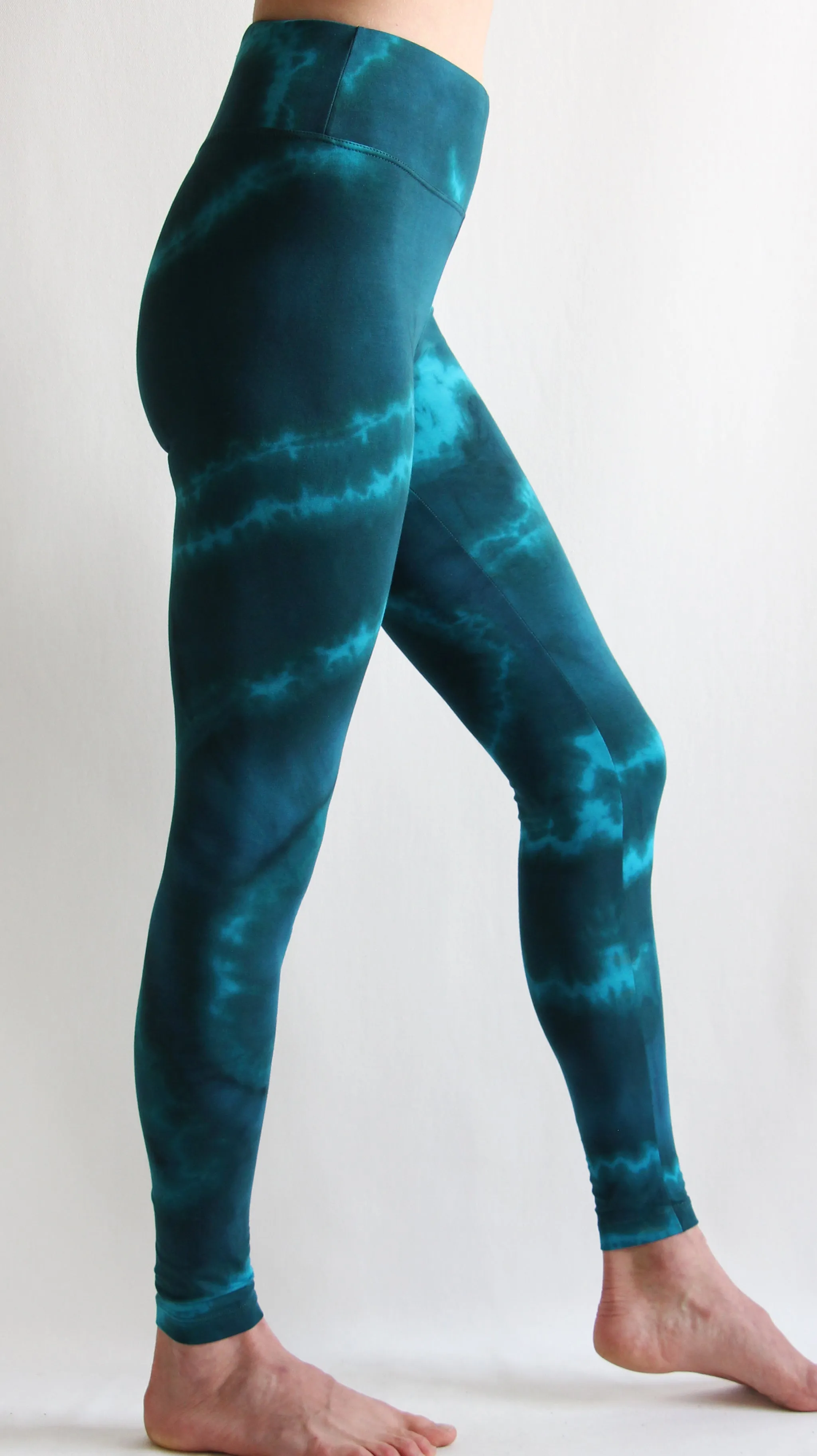 Hand Painted Leggings or Crops - Tide Pool