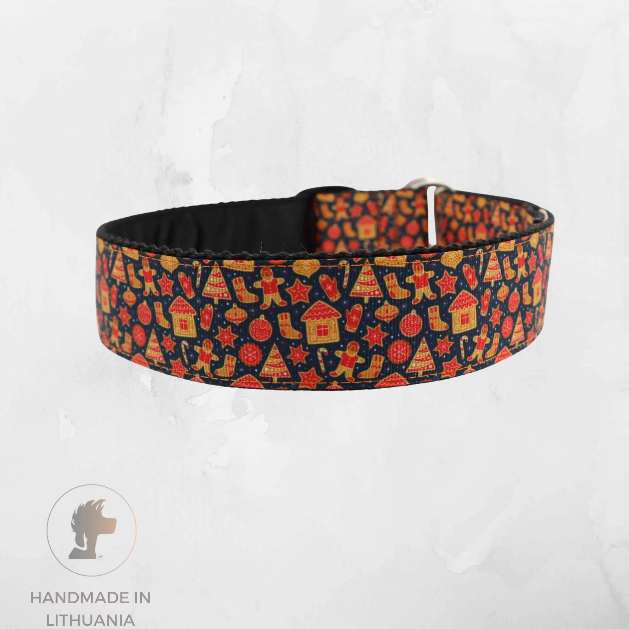 Handmade Dog Collar | Christmas City | Width: 15-20-25-30-40 mm