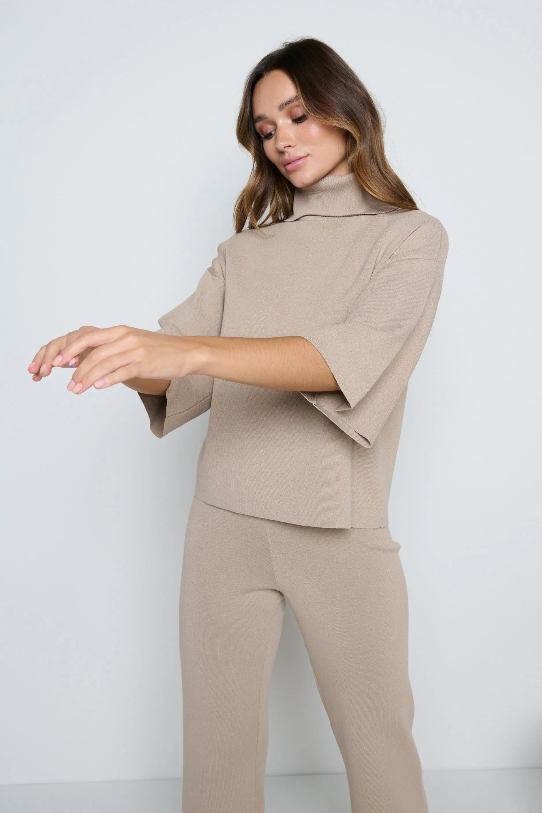 Hayden Kimono Sleeve Jumper - Beige