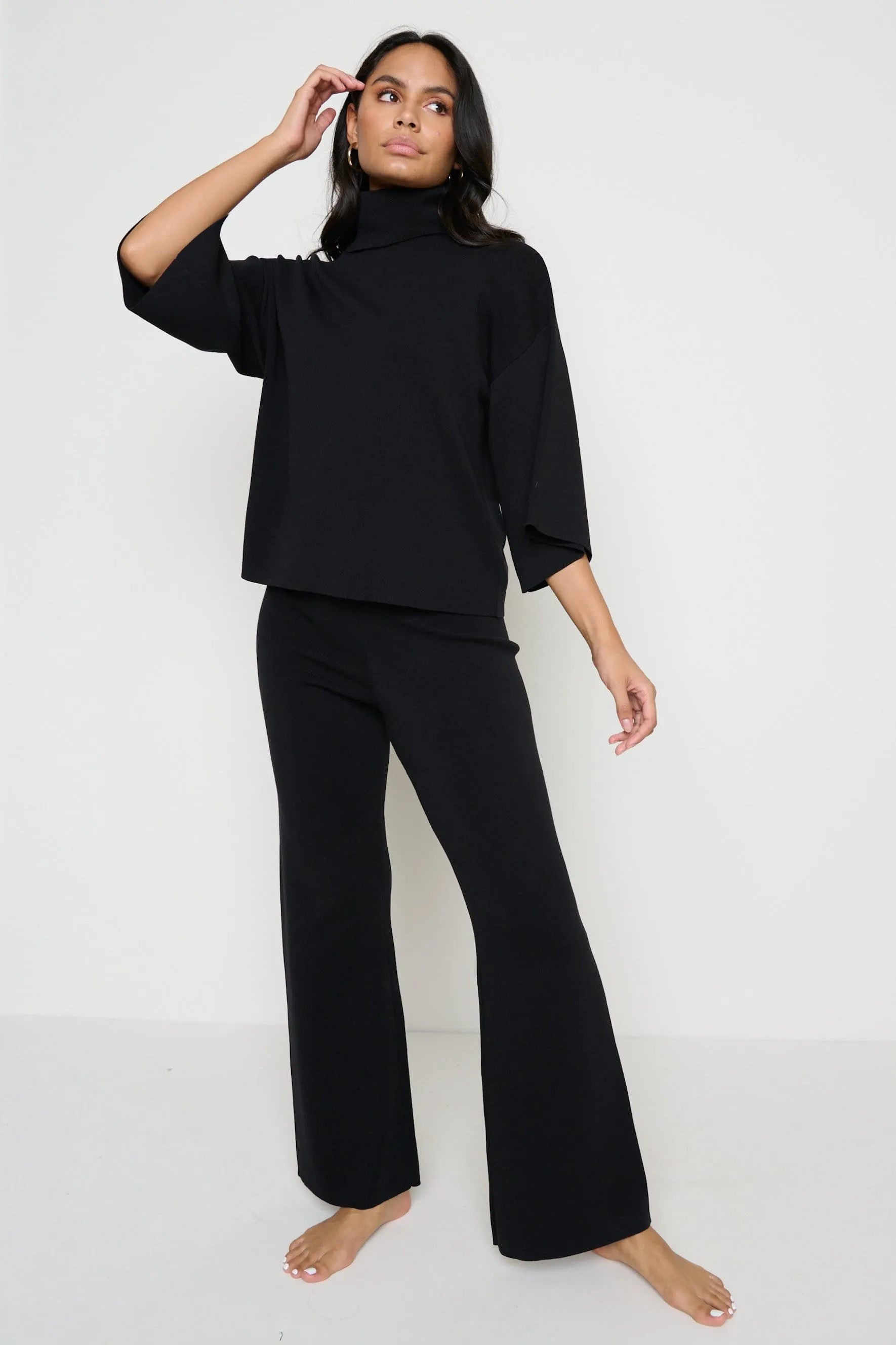 Hayden Kimono Sleeve Jumper - Black