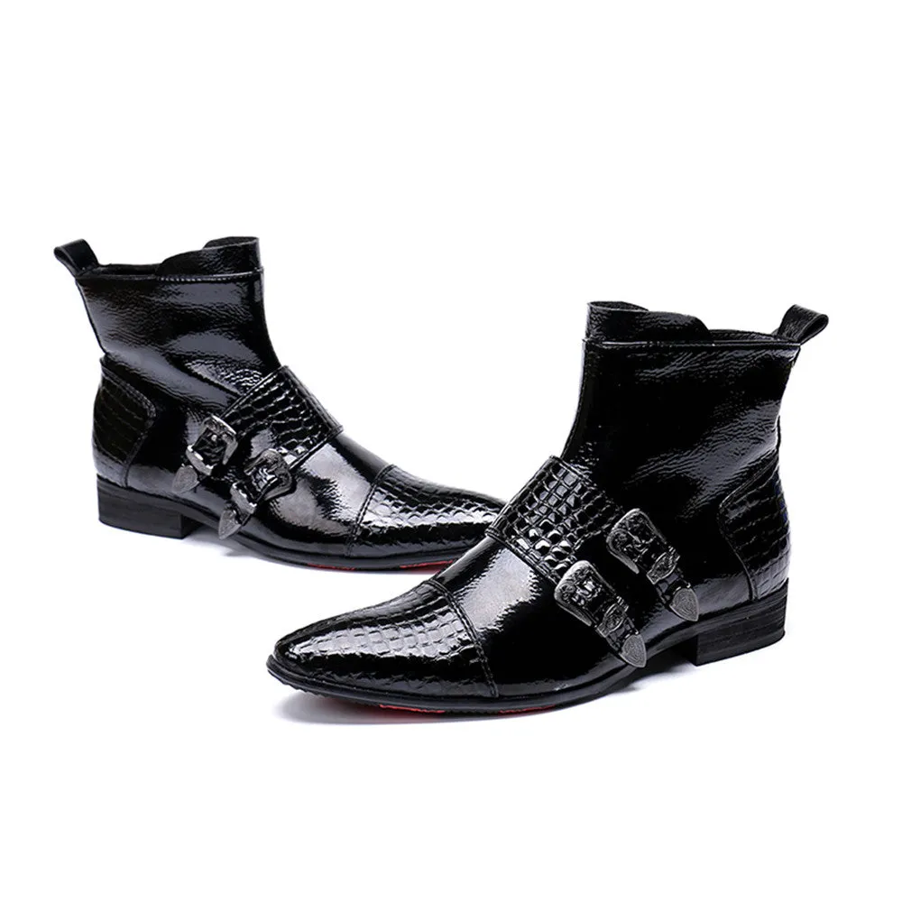 High Top Zip Boots Monk Strap Captoe