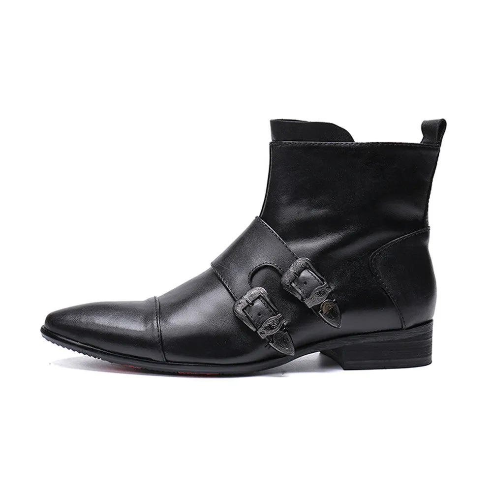 High Top Zip Boots Monk Strap Captoe